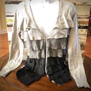 Forever 21 F21 Cardigan Ruffle Color Block Ombré